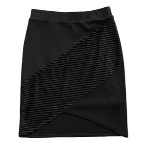 Bebe Velour Shadow Stripe Pencil Skirt